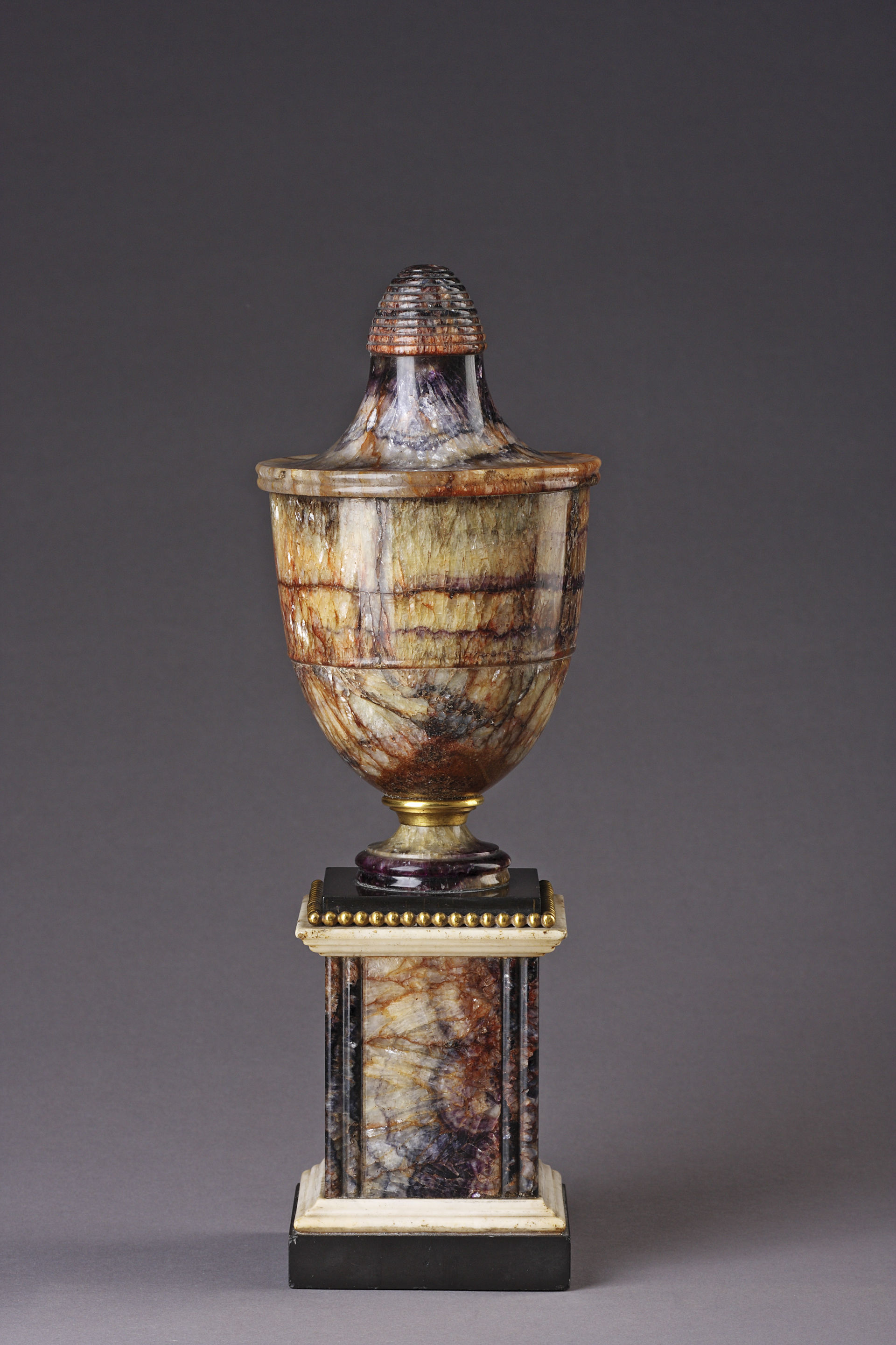 Fine English Neo-Classical Turned Blue John Vase